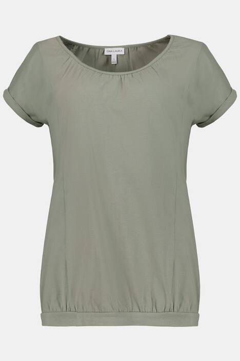 T-Shirt, Ziernähte, Oversized, elastischer Saum