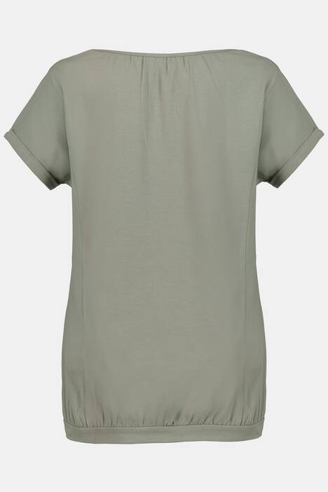 T-Shirt, Ziernähte, Oversized, elastischer Saum