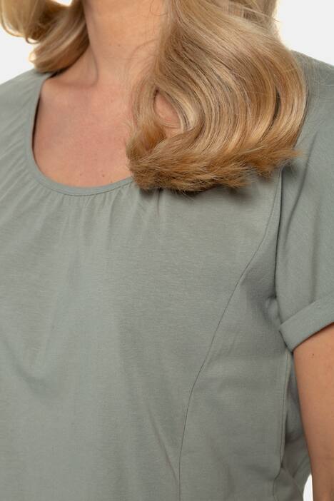 T-Shirt, Ziernähte, Oversized, elastischer Saum