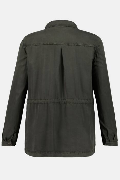 Lyocell-Jacke, Taillen-Tunnelzug, Krempelriegel