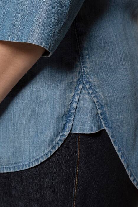 Blouse, soft denim, 3/4 mouwen, lyocell
