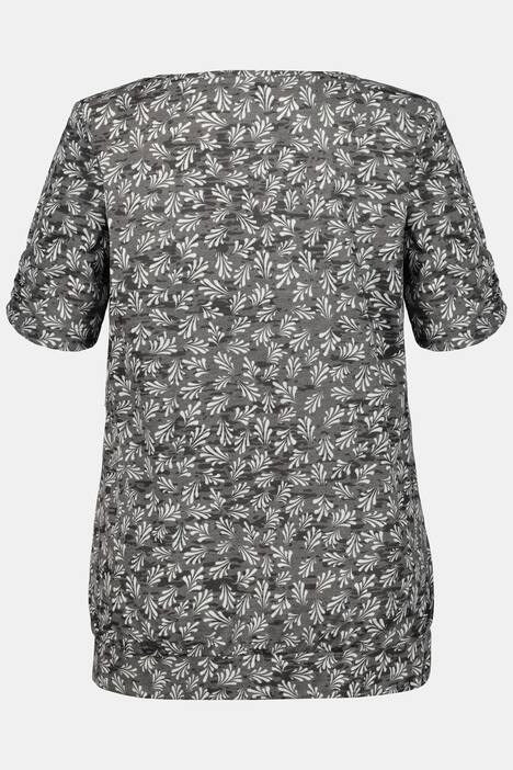 T-Shirt, grafisches Muster, Gummisaum, Ausbrennerjersey