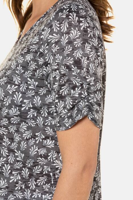 T-Shirt, grafisches Muster, Gummisaum, Ausbrennerjersey