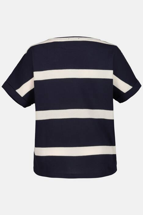 T-Shirt, Blockstreifen, Oversized, U-Boot-Ausschnitt