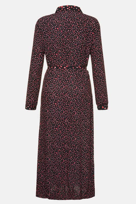 Floral Patchwork Print Button Front Maxi Shirt Dress