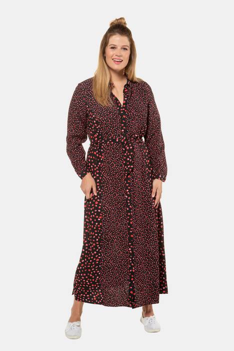 Floral Patchwork Print Button Front Maxi Shirt Dress