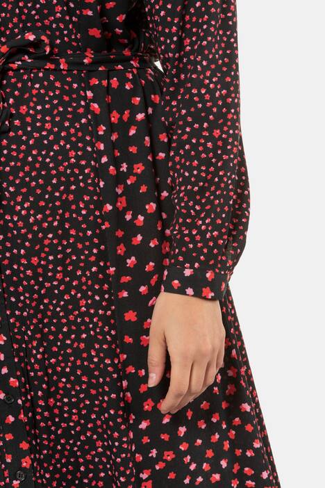 Floral Patchwork Print Button Front Maxi Shirt Dress