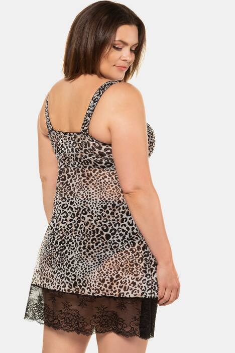 Wild Animal Lace Trim Stretch Microfiber Nightgown