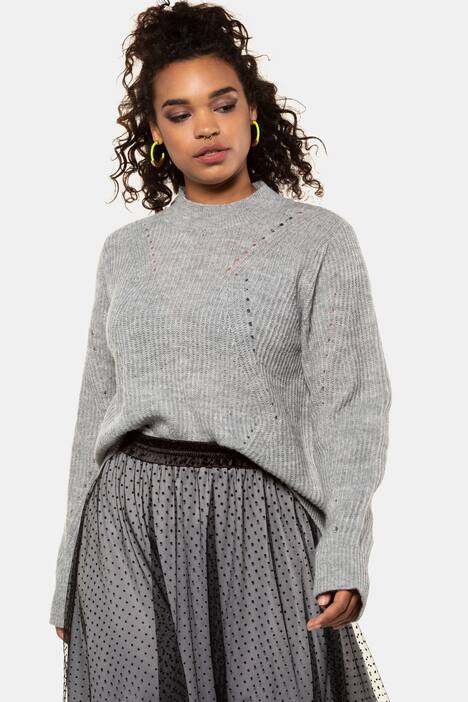 Pullover, Rippstrick mit Ajour, Langarm