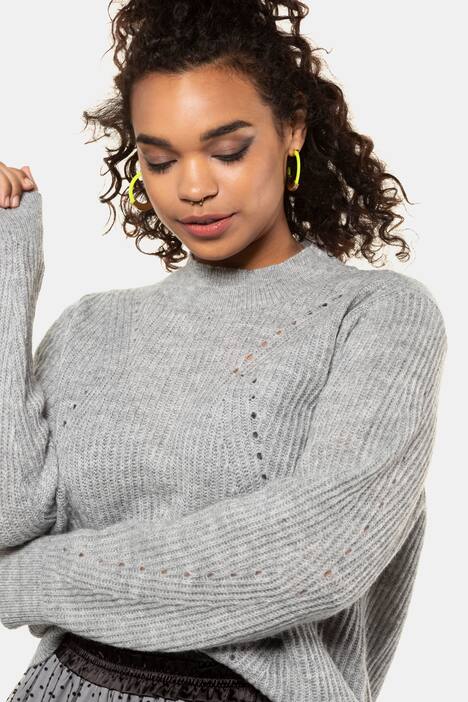 Pullover, Rippstrick mit Ajour, Langarm