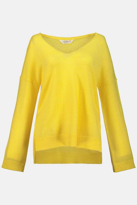 Oversized-Pullover, V-Ausschnitt, Langarm