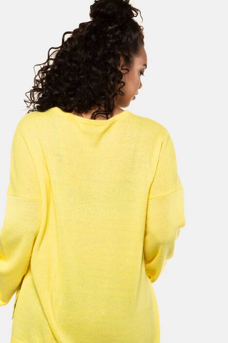Oversized-Pullover, V-Ausschnitt, Langarm