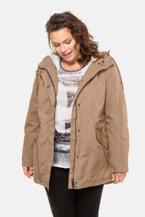 Funktions-Parka, Longform, Colorfutter, 2-Wege-Zipper