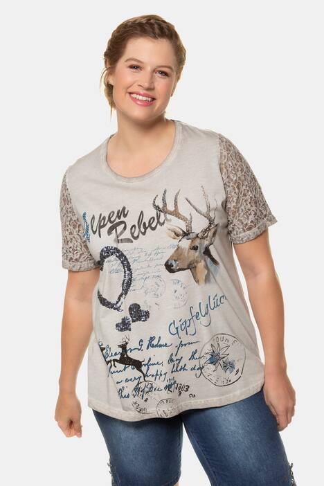 T-Shirt, Motiv Alpenrebell, Classic, Spitzenärmel