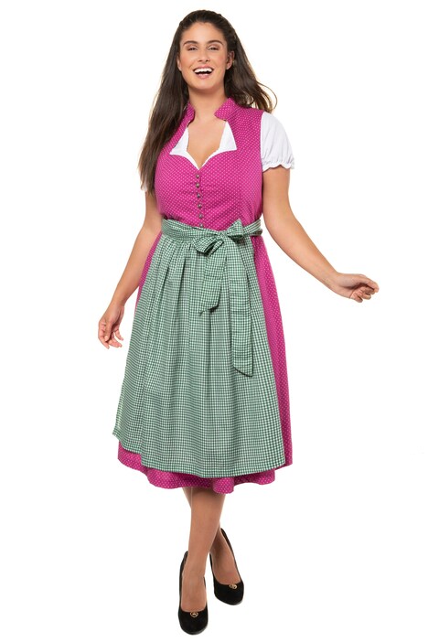 Dirndl, puntíkované šaty, kostkovaná zástěra