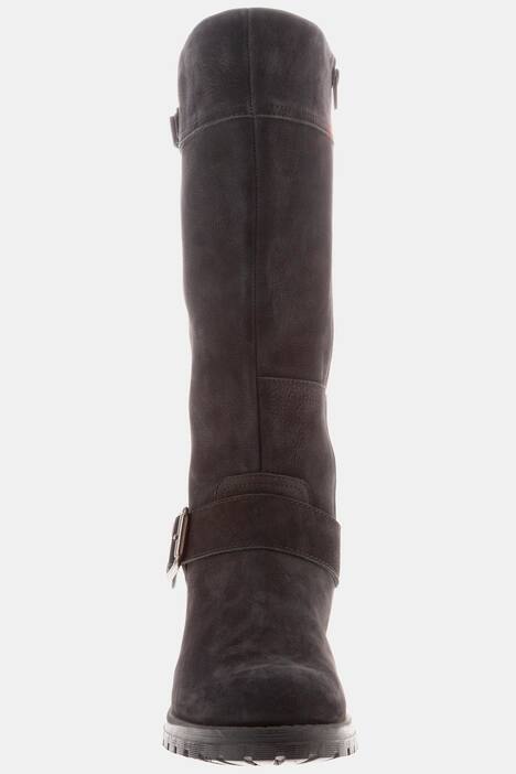 Lederstiefel, Zierschnalle, Elastikeinsatz, Weite H