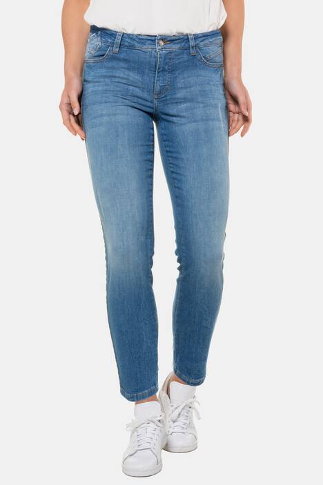 Jeans Tina, Galonsteifen, gerade 5-Pocket-Form