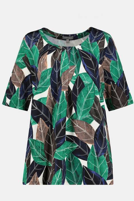 Slinkyshirt, Blätter-Design, A-Linie, selection