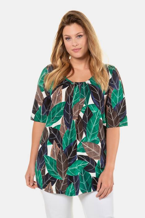 Slinkyshirt, Blätter-Design, A-Linie, selection