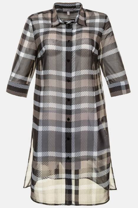 Longbluse, Karochiffon, 3/4-Ärmel, selection