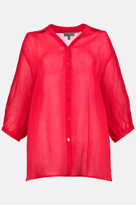 Chiffon Gathered Sleeve Tunic Blouse