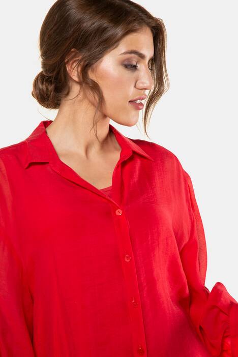 Chiffon Gathered Sleeve Tunic Blouse