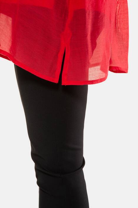Chiffon Gathered Sleeve Tunic Blouse