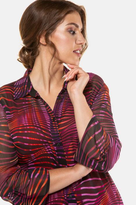 Longbluse, Wellen-Design, Chiffon, selection