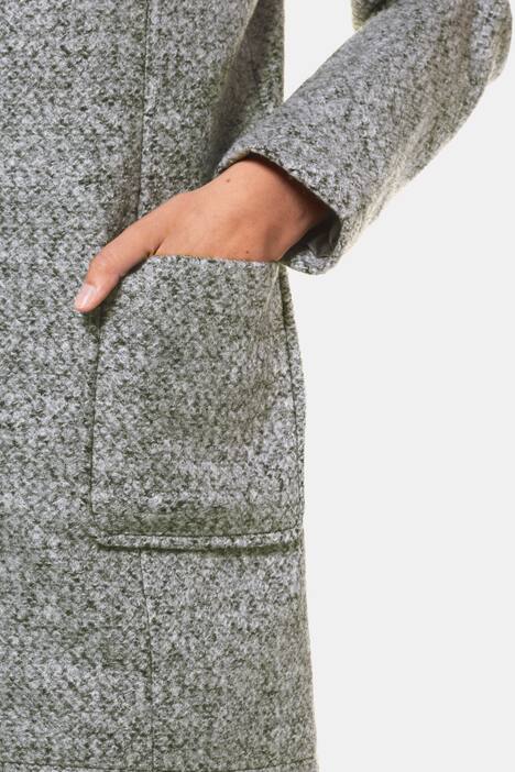 Wolljacke, meliert, Kapuze, gefüttert