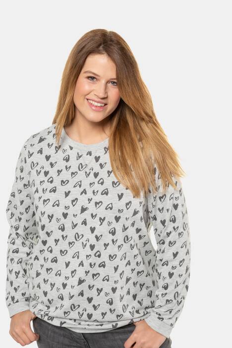 Sweatshirt, Herzmuster, Regular, extraweich