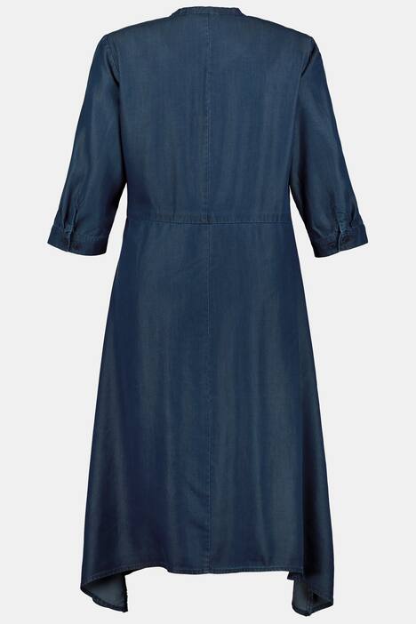 Wikkeljurk, denim look, V-hals, 3/4 mouwen, lyocell