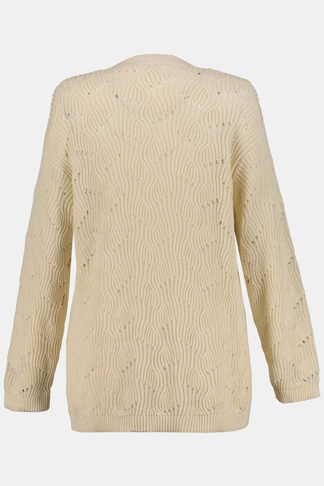 Pullover, Wellenstruktur, Oversized, Biobaumwolle