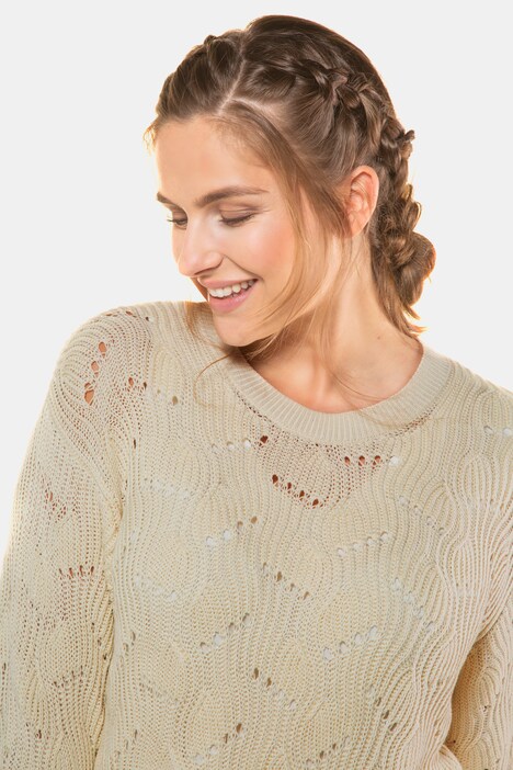 Pullover, Wellenstruktur, Oversized, Biobaumwolle