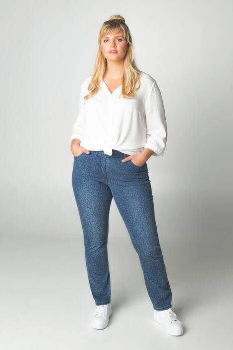 Jeans Sammy, Leomuster, schmales Bein, Wascheffekte