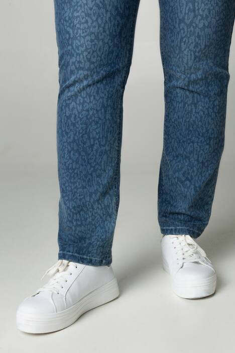 Jeans Sammy, Leomuster, schmales Bein, Wascheffekte