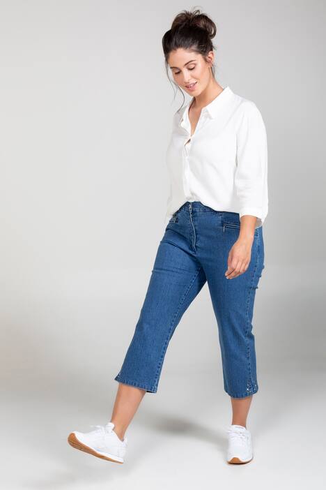 7/8 Jeans Mony, gerade Form, Zippertaschen, querelastisch