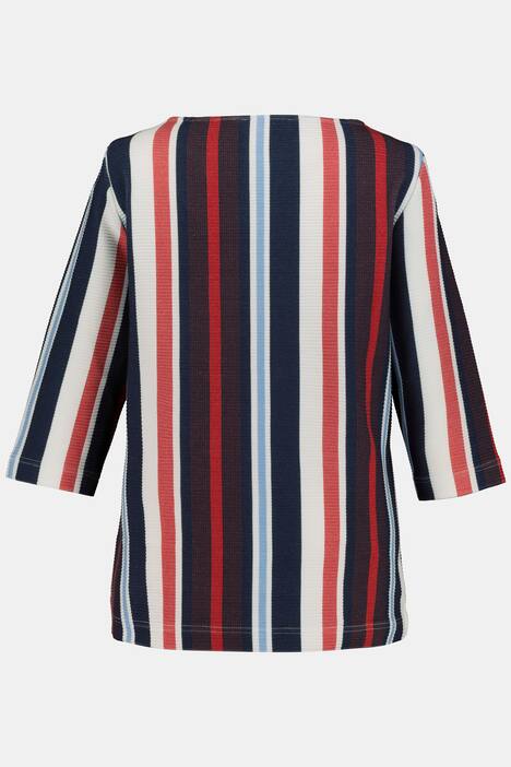 Eco Cotton Textured Stripe Round Neck Sweatshirt