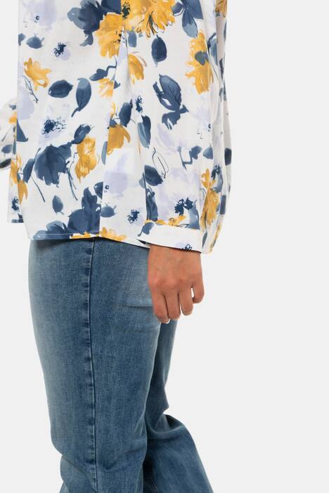Hemdbluse, Blütenmuster, Langarm