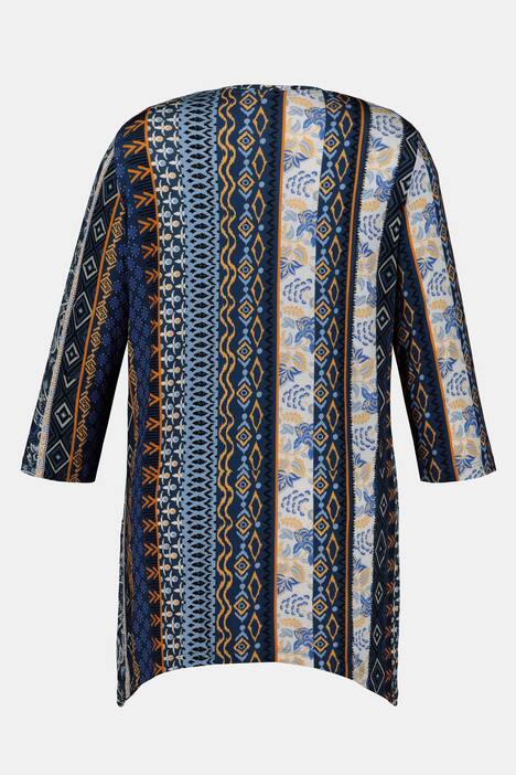 Longshirt, Musterstreifen, A-Linie, Zipfelsaum
