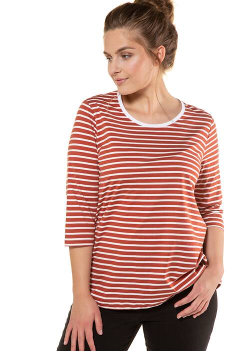 Eco Cotton Stripe Round Neck A-line Fit Tee