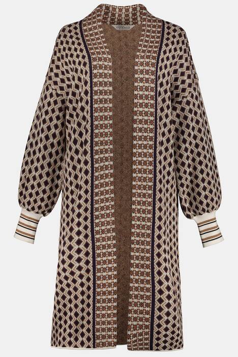 Strickjacke, Grafikmuster, Metallic-Effekt