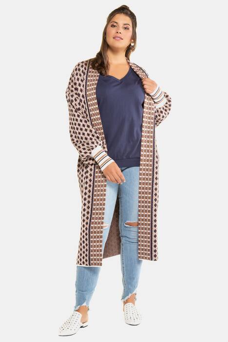 Strickjacke, Grafikmuster, Metallic-Effekt