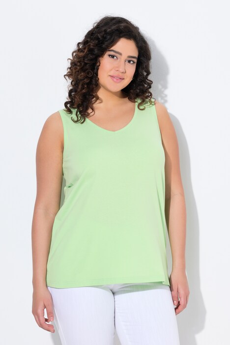 Débardeur en pur coton, col en V, coupe Classic Fit