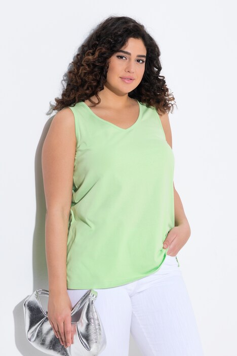 Débardeur en pur coton, col en V, coupe Classic Fit
