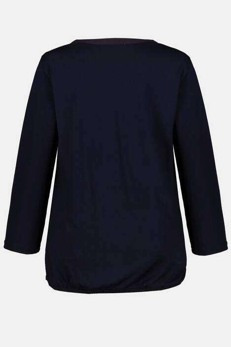 Bluse, Gummisaum, Stehkragen, 3/4-Arm