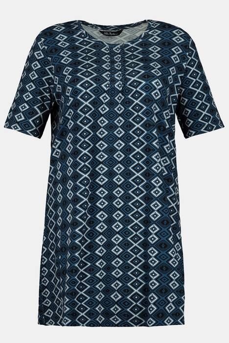 Diamond Stripe A-line Fit Stretch Knit Tunic