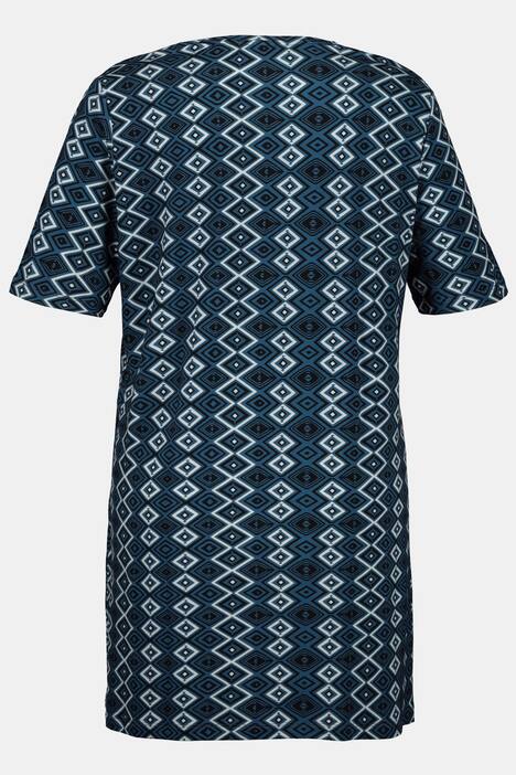 Diamond Stripe A-line Fit Stretch Knit Tunic