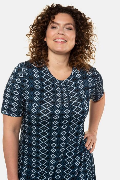 Diamond Stripe A-line Fit Stretch Knit Tunic