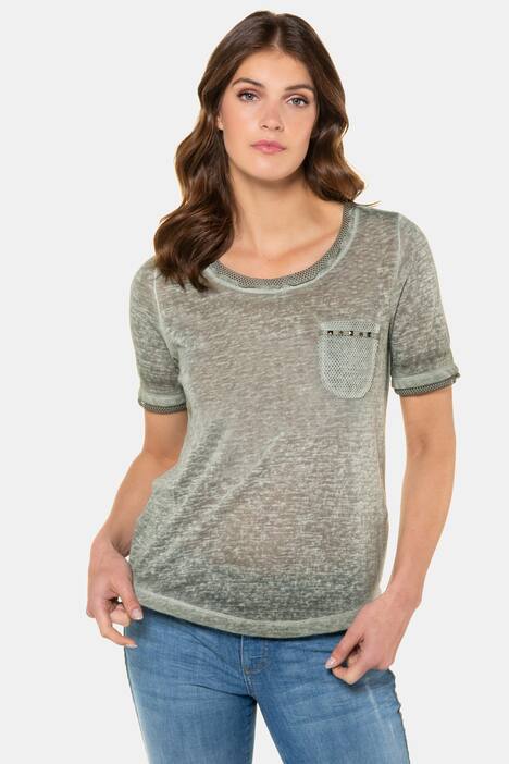 T-Shirt, Mesh-Details, Oversized, hinten länger