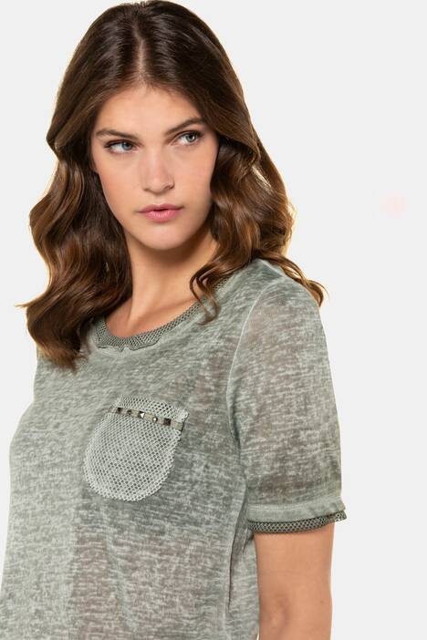 T-Shirt, Mesh-Details, Oversized, hinten länger